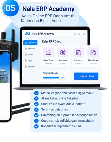 Tampilan aplikasi Nala ERP Academy
